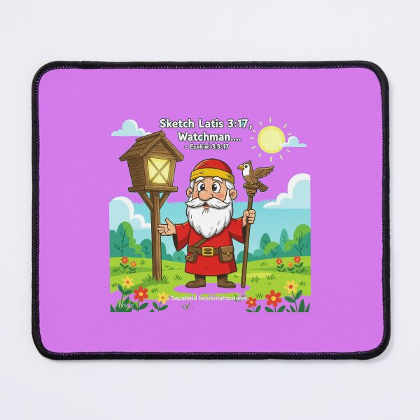 Item preview, Ezekiel 3:17 Watchman – 3D Sketch Cartoon Style Bible Verse Illustration, designed and sold by PaintMeWorld.