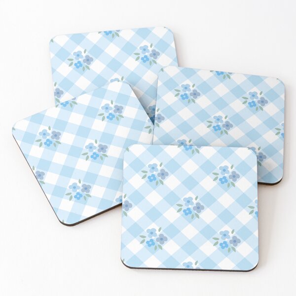 Item preview, Seamless Blue Gingham Pattern with Floral Design designed and sold by AiAiny.