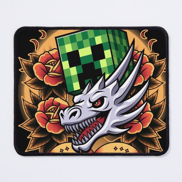 Item preview, Minecraft Creeper & Ender Dragon Tattoo Style – Ed Hardy Inspired Design designed and sold by Thompika.