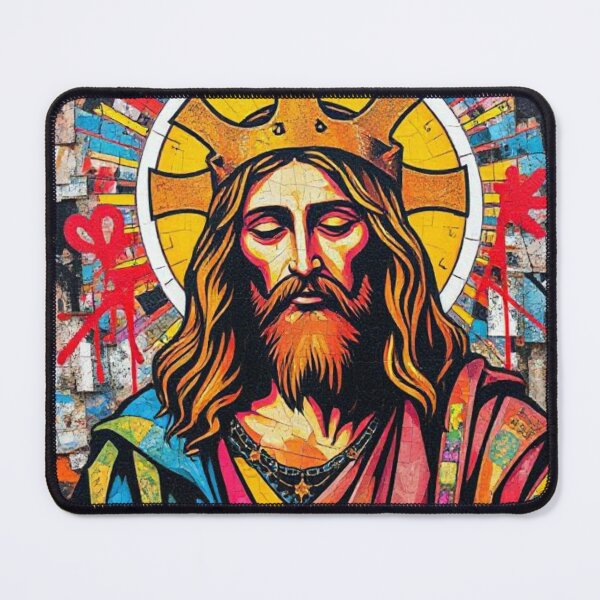 Item preview, Jesus Christ Mosaic Street Art Print designed and sold by 610AsAboveSoBelow.