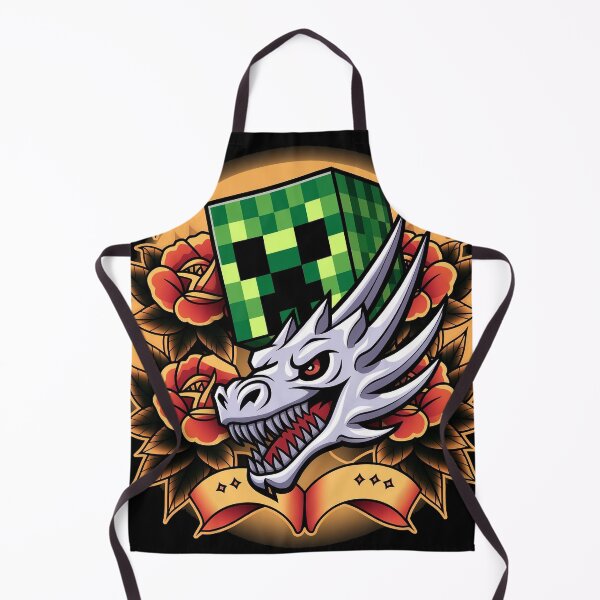 Item preview, Minecraft Creeper & Ender Dragon Tattoo Style – Ed Hardy Inspired Design designed and sold by Thompika.