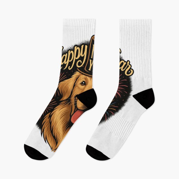Item preview, Festive Golden Retriever with Fireworks New Year Design designed and sold by WitchyWhisper.
