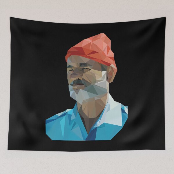 Aperçu de l'œuvre La vie aquatique avec Steve Zissou, portrait géométrique low poly - Bill Murray créée et vendue par gzxympzgvtt73.