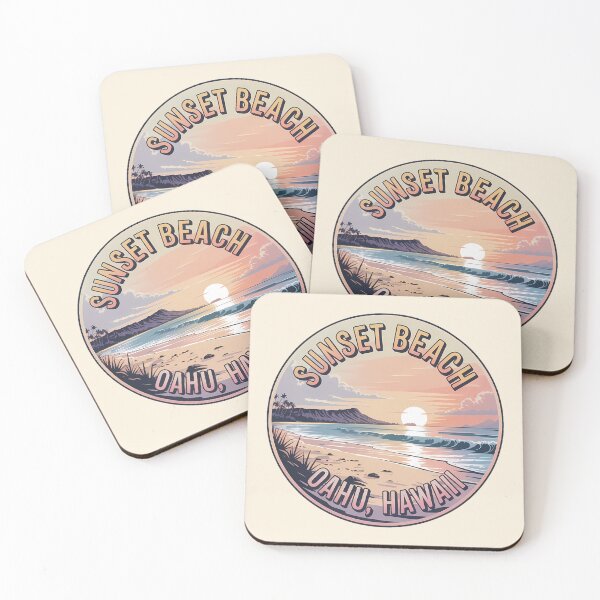 Item preview, Sunset Beach Hawaii Retro Circle Sticker designed and sold by Horizon Tales.