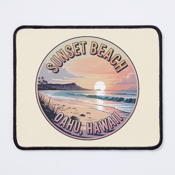 Item preview, Sunset Beach Hawaii Retro Circle Sticker designed and sold by Horizon Tales.