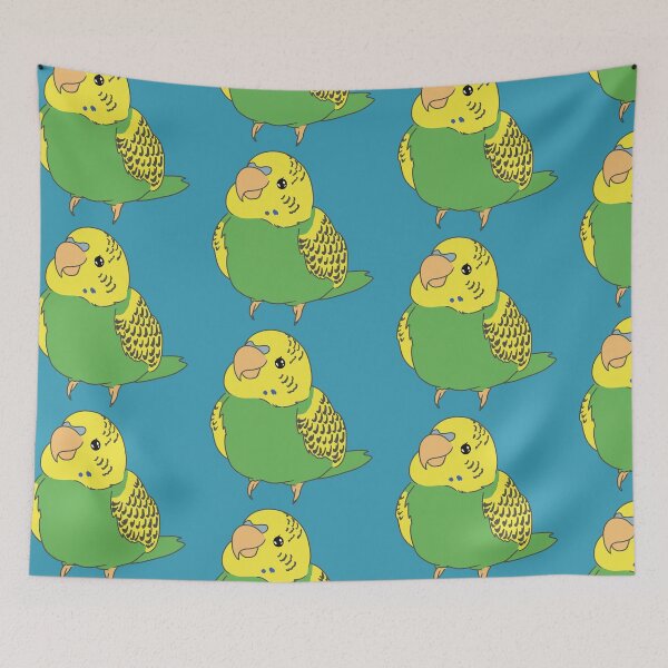 Item preview, Kawaii Yellow Green Budgie Bird with Cheeky Charm designed and sold by tayaan.