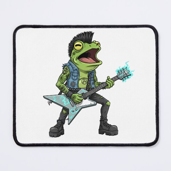 Item preview, Punk Rock Frog Guitarist – Funny Gothic Cartoon Animal Design designed and sold by hn79.