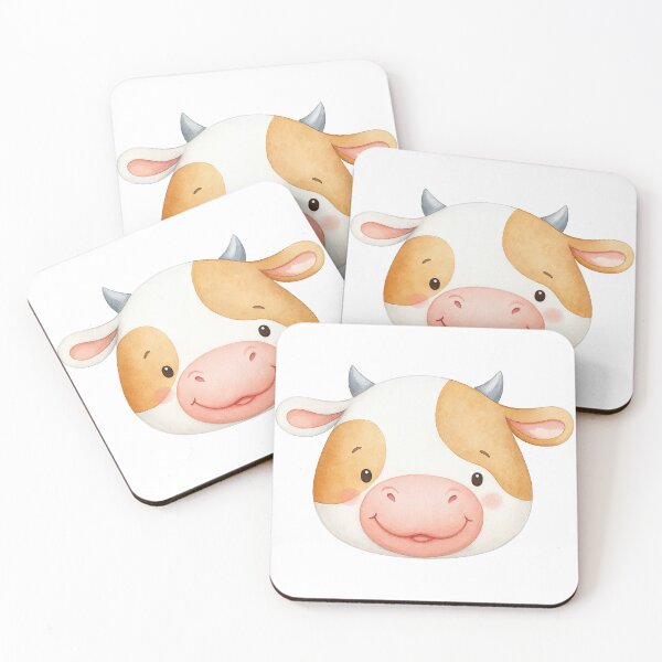 Item preview, Cute Cartoon Cow Face Illustration for Kids and Farm Animal Lovers designed and sold by ArtfulWeave.