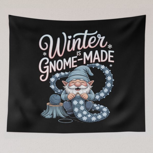 Item preview, winter gnome - holiday gnome - frosty bearded gnome - snow gnome - whimsical gnome - cozy winter vibes - festive gnome - snowy forest gnome - Nordic gnome winter - winter wonderland gnome designed and sold by JansenGS.