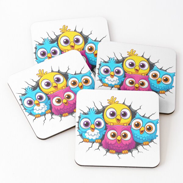 Item preview, Cute Colorful Cartoon Owls Cracking Through Wall designed and sold by ArtfulWeave.