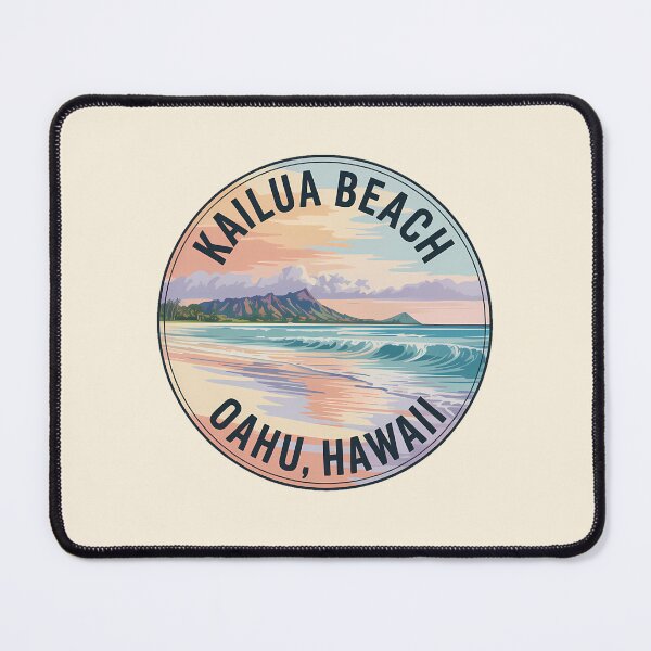 Item preview, Kailua Beach Hawaii Retro Circle Sticker designed and sold by Horizon Tales.