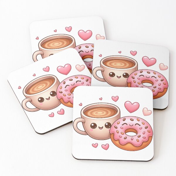 Item preview, Cute Kawaii Coffee and Donut Best Friends Design designed and sold by ArtfulWeave.