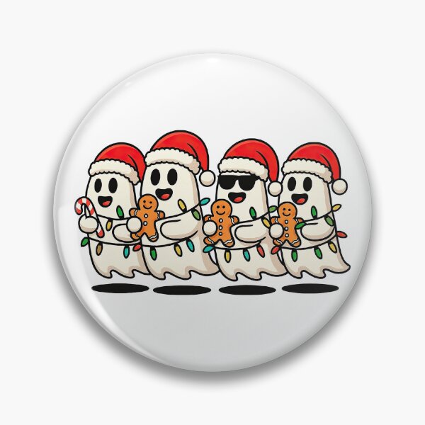 Item preview, Funny Christmas Ghosts with Santa Hats and Cookies designed and sold by ArtfulWeave.