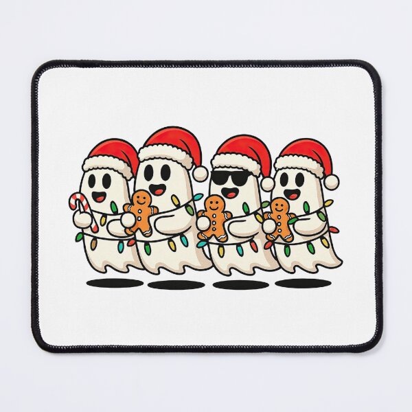 Item preview, Funny Christmas Ghosts with Santa Hats and Cookies designed and sold by ArtfulWeave.