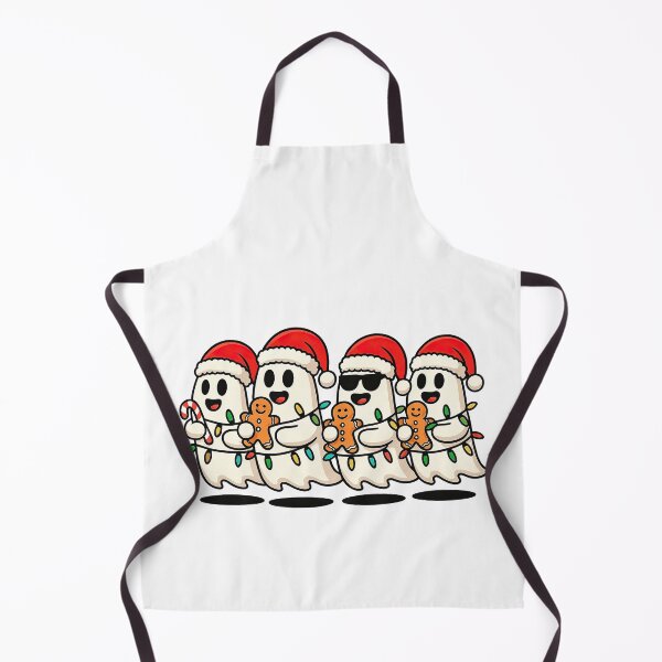 Item preview, Funny Christmas Ghosts with Santa Hats and Cookies designed and sold by ArtfulWeave.