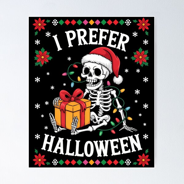 Item preview, Christmas Skeleton Halloween Xmas designed and sold by tearbytea.
