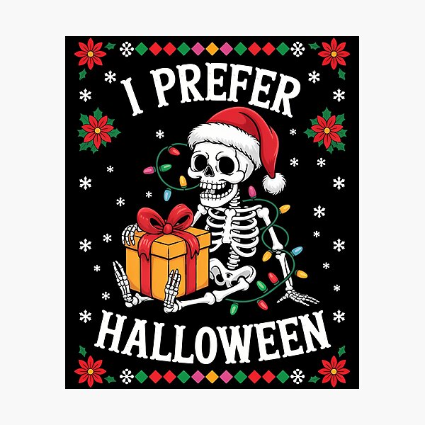 Item preview, Christmas Skeleton Halloween Xmas designed and sold by tearbytea.