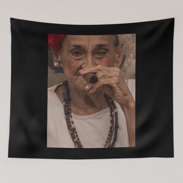 Item preview, Old Lady Smoking Cuban Cigar In Havana Coffee Mug 	 designed and sold by anotptfo12.