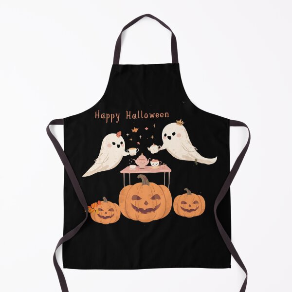 Item preview, Cute Ghost Tea Party on Floating Pumpkins – Happy Halloween Illustration designed and sold by La Velmoréa.