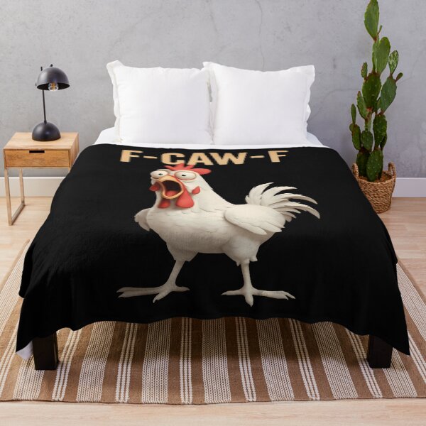 Artikelvorschau, F-Caw-F Lustiges weißes Huhn Humor Fcawf Zitat Hahn Meme entworfen und verkauft von merlinnears.