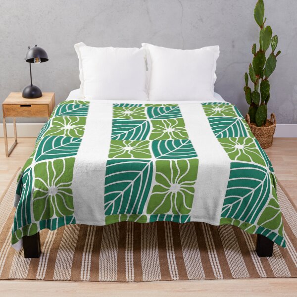 Item preview, Bold Retro Floral and Leaf Block Pattern Design designed and sold by ArtfulWeave.