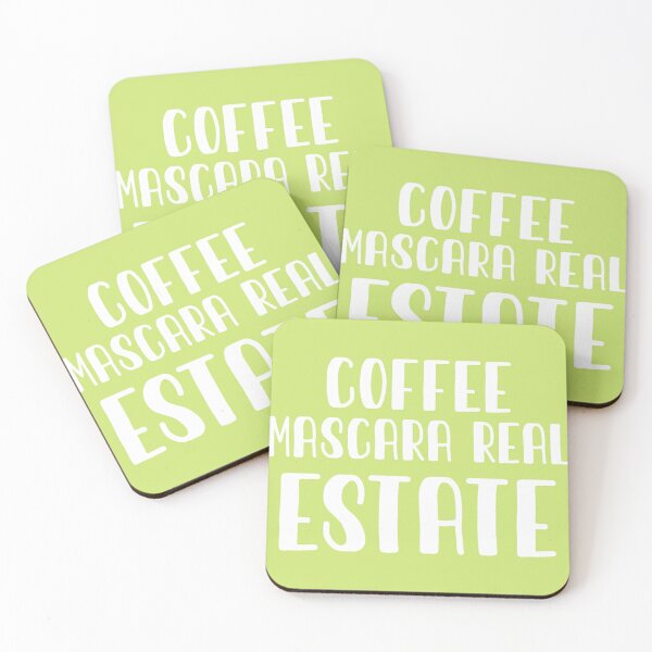 Item preview, 3548-Coffee-Mascara-Real-Estate-Slim-Fit-T-Shirt designed and sold by 1Morrison5.