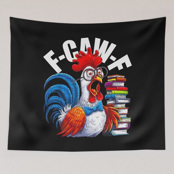 Item preview, Librarian Chicken F-Caw-F Rooster Book Lover Funny Farmyard  designed and sold by merlinnears.