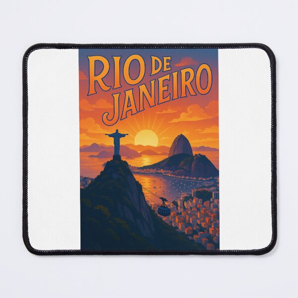 Item preview,  Rio de Janeiro, Brazil – Christ the Redeemer and Cable Car Sunset designed and sold by Places On Earth.