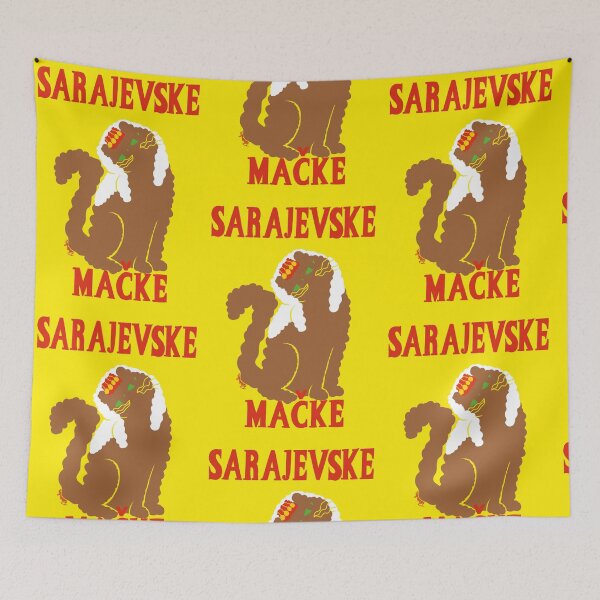 Item preview, Sarajevo cat with traditional folk hat, Bosnian art designed and sold by petiteToulon.