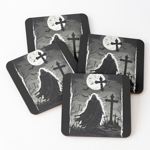 Item preview, Scary and creepy ghost in a haunted graveyard designed and sold by Merrylands Artshop.
