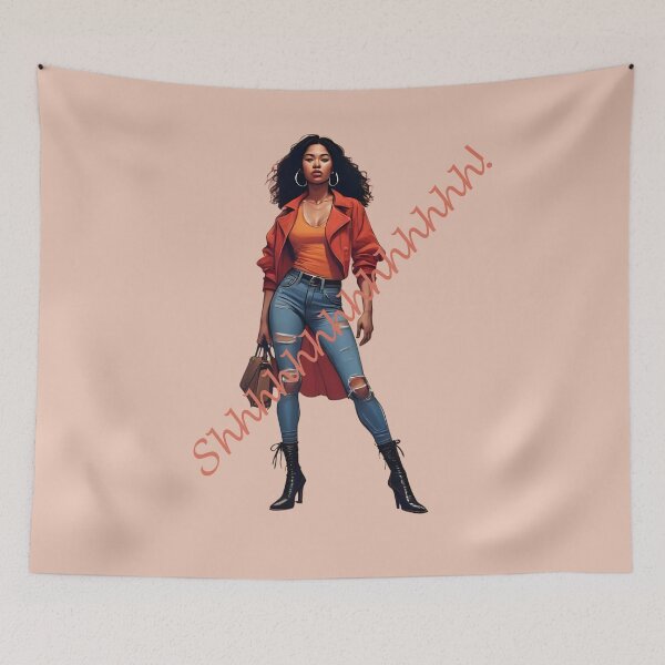 Item preview, Shhhhhh! – Bold Chic Female Figure Minimalist Art designed and sold by La Velmoréa.