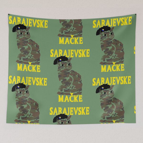Artikelvorschau, Sarajevo-Katze mit Militärmütze, bosnische Kunst entworfen und verkauft von petiteToulon.