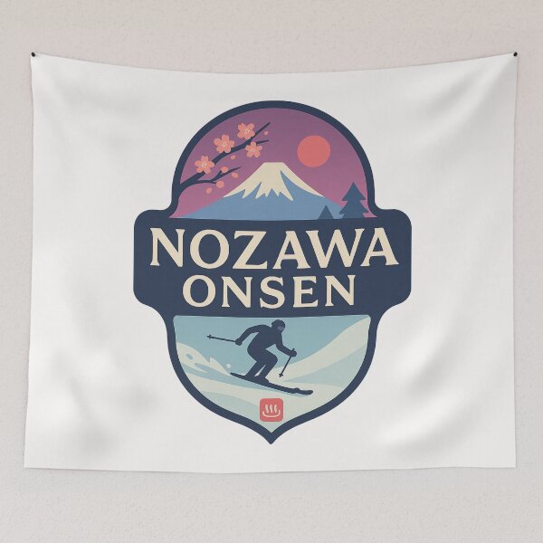 Item preview, Nozawa Onsen, Japan – Sunset Ski Scene with Mount Kenashi designed and sold by Places On Earth.