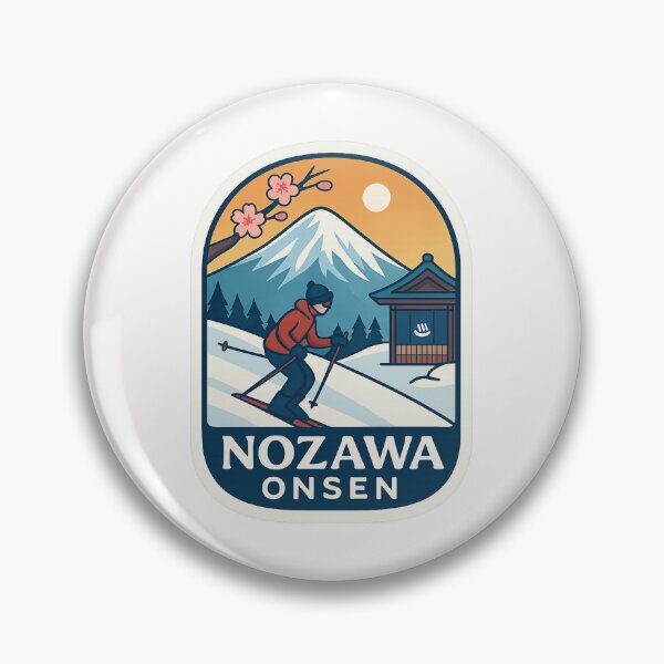 Item preview, Nozawa Onsen, Japan – Ski Village Scene with Temple and Blossoms designed and sold by Places On Earth.