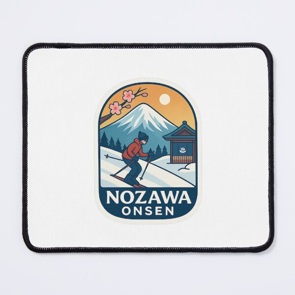 Item preview, Nozawa Onsen, Japan – Ski Village Scene with Temple and Blossoms designed and sold by Places On Earth.