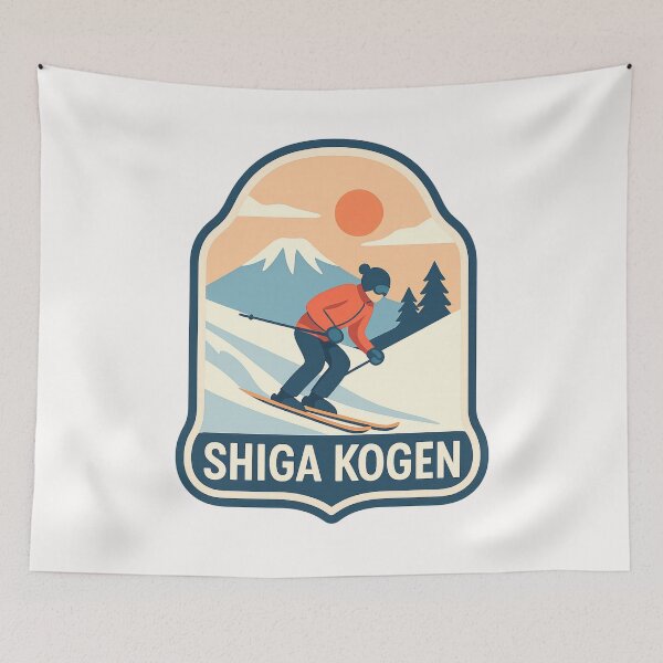 Item preview, Shiga Kogen, Japan – Skier and Winter Sunset Over Mount Yokote designed and sold by Places On Earth.