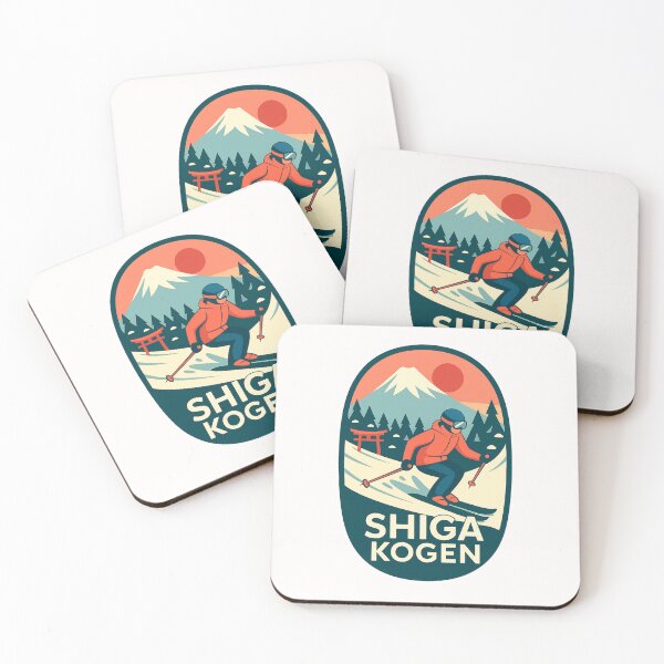 Item preview, Shiga Kogen, Japan – Sunset Skiing with Torii Gate and Pines designed and sold by Places On Earth.