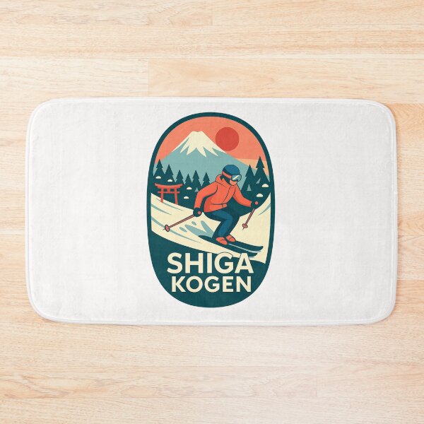 Item preview, Shiga Kogen, Japan – Sunset Skiing with Torii Gate and Pines designed and sold by Places On Earth.