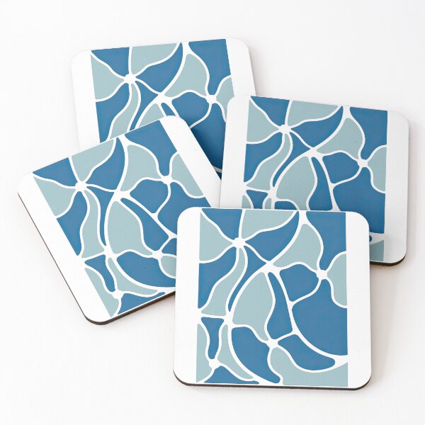 Item preview, Abstract Blue Mosaic Style Organic Shapes Pattern designed and sold by ArtfulWeave.