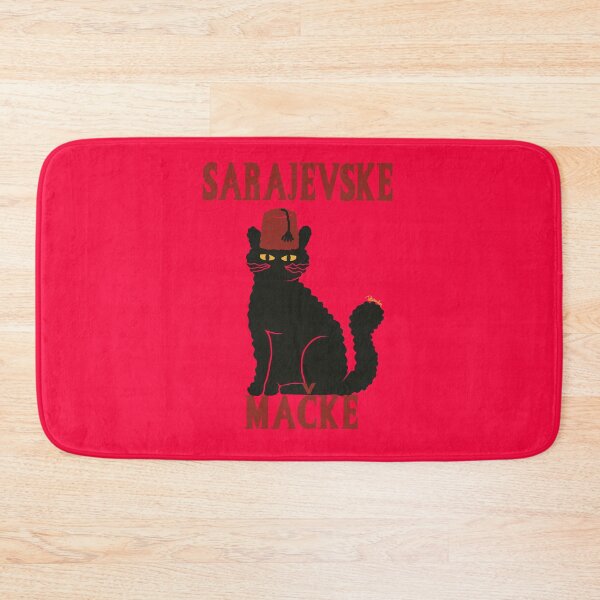 Item preview, Black Cat of Sarajevo with Fez, Bosnian Art designed and sold by petiteToulon.