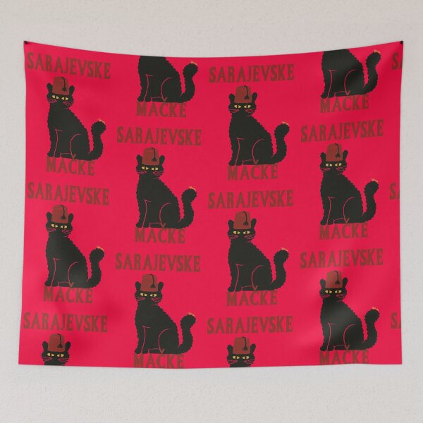 Item preview, Black Cat of Sarajevo with Fez, Bosnian Art designed and sold by petiteToulon.