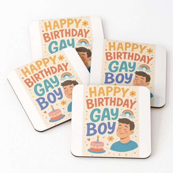 Item preview, Happy Birthday Gay Boy – Rainbow Cake and Gentle Smiles designed and sold by Places On Earth.