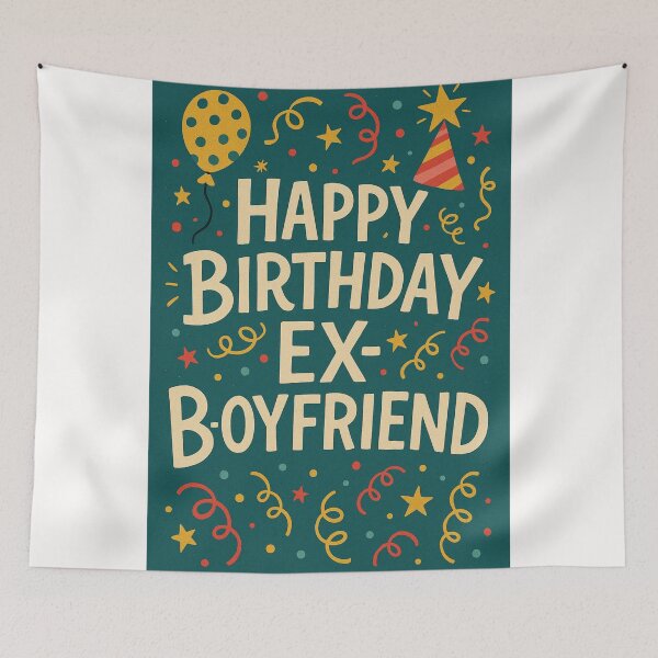 Item preview, Happy Birthday Ex-Boyfriend – Playfully Awkward Confetti Message designed and sold by Places On Earth.