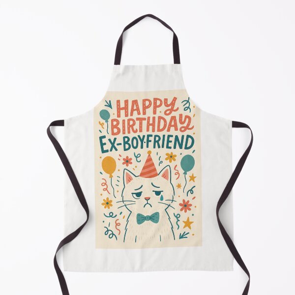 Item preview, Happy Birthday Ex-Boyfriend – Sad Cat in Party Hat designed and sold by Places On Earth.