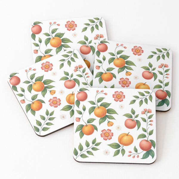 Item preview, Peach and Floral Botanical Seamless Pattern Design designed and sold by ArtfulWeave.