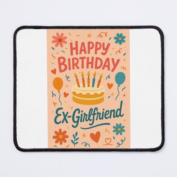 Item preview, Happy Birthday Ex-Girlfriend – Floral and Cake Confetti Card designed and sold by Places On Earth.