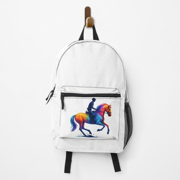 Item preview, Colorful Watercolor Horse and Rider in Motion designed and sold by ArtfulWeave.