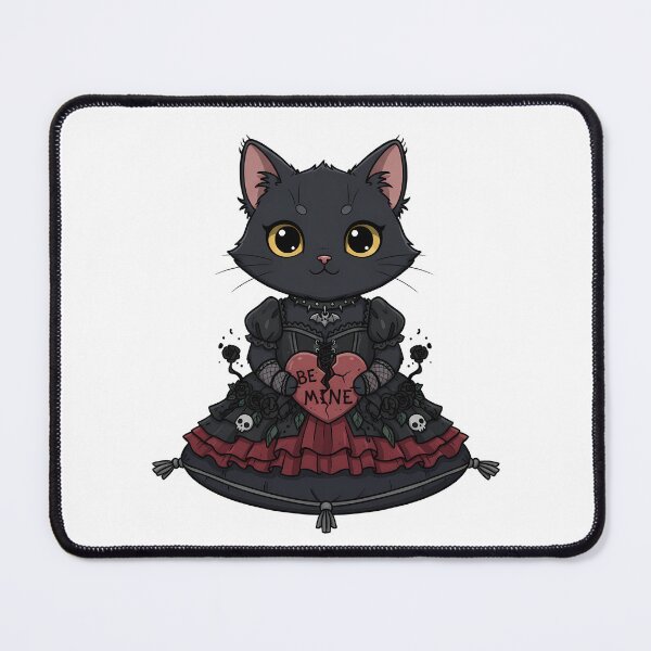 Item preview, Gothic Valentine Cat – Cute Dark Romance Black Cat Design for Women designed and sold by hn79.