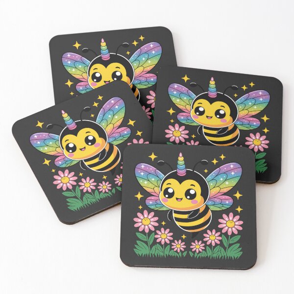 Item preview, Cute Chibi Bumblebee Unicorn with Rainbow Wings | Kawaii Magical Cartoon Design designed and sold by ColorSplash123.
