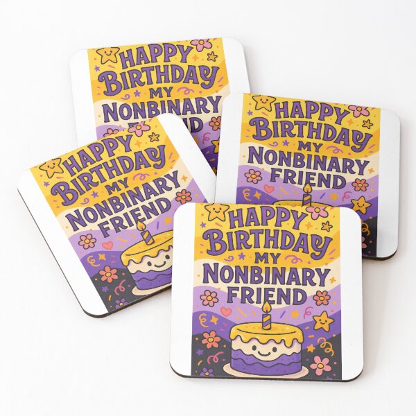Item preview,  Happy Birthday My Non-Binary Friend – Yellow and Purple Celebration designed and sold by Aryabek.